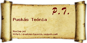 Puskás Teónia névjegykártya